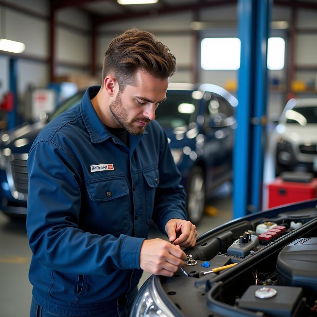 ASE Certified Technician Performing Auto Service in Raleigh