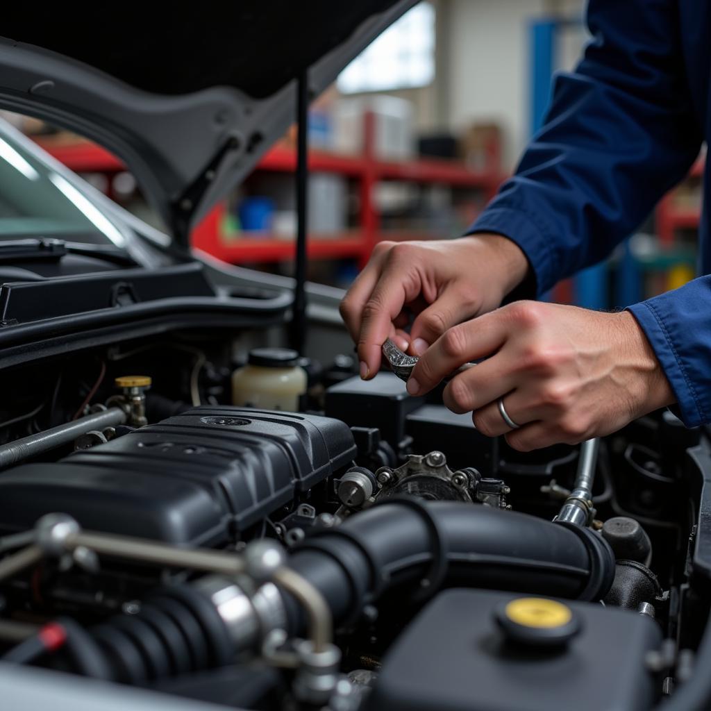 Auto Service Technician Working on a Car in Newark, NY