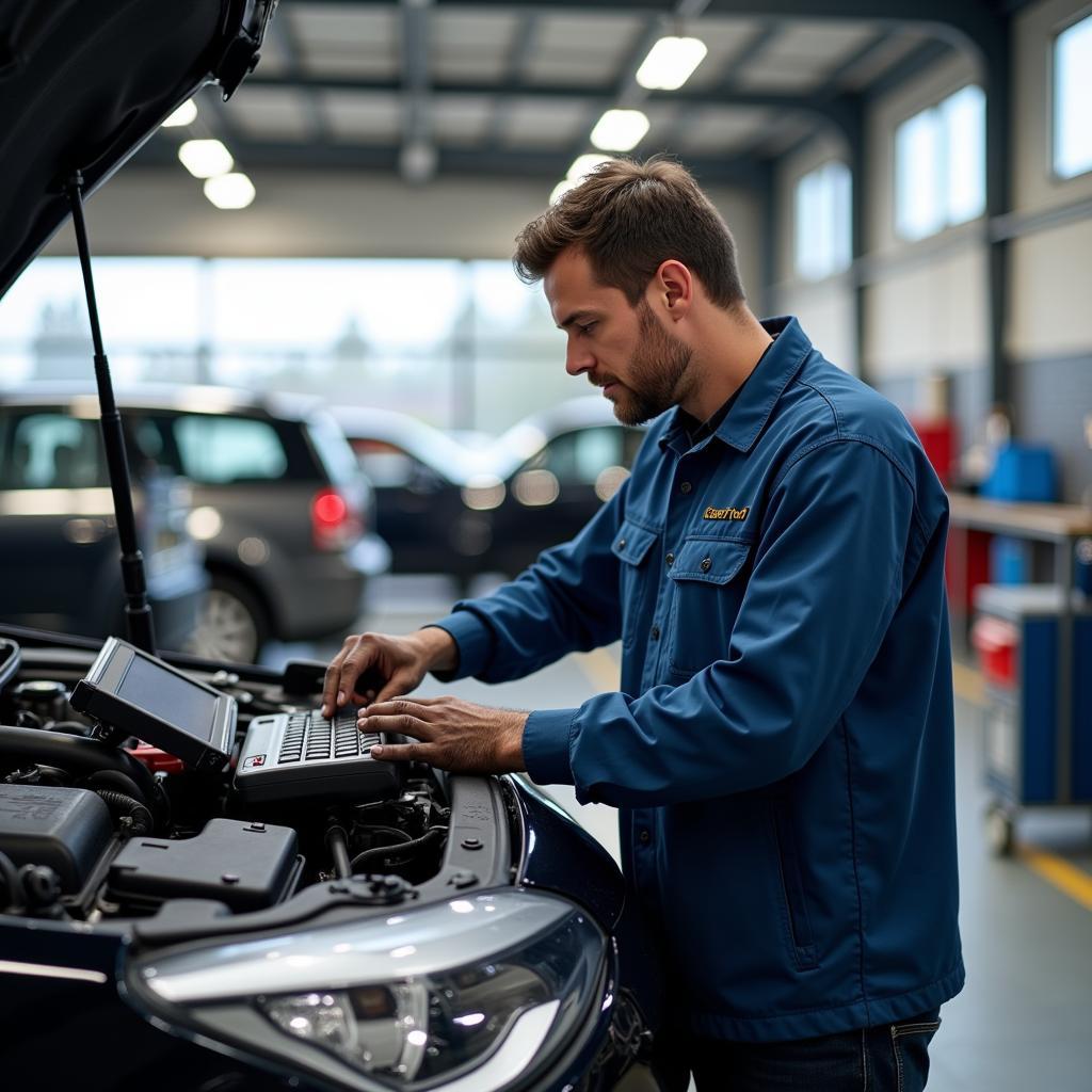 Auto Service Technician Working on a Car in Washington State