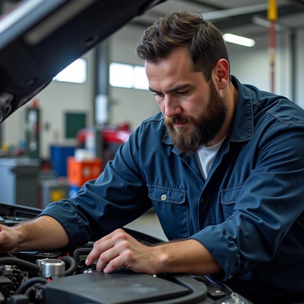 Auto Service Technician Working on a Car in Whitehall PA