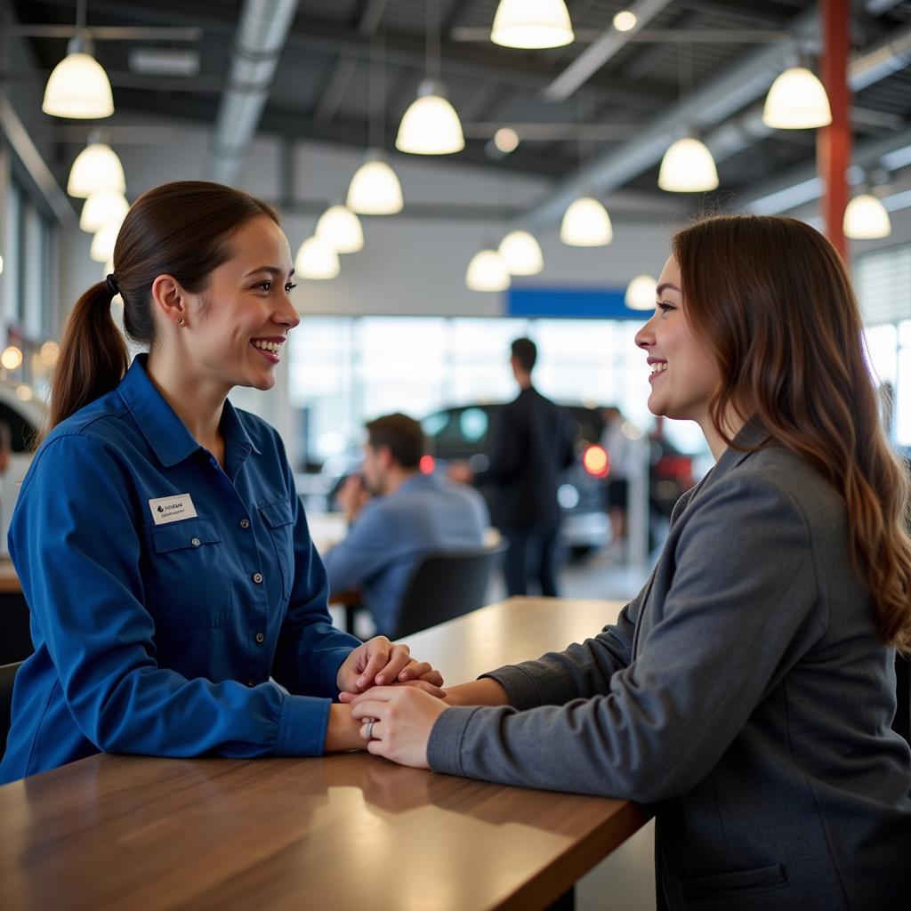 Auto Service Writer Greeting Customer