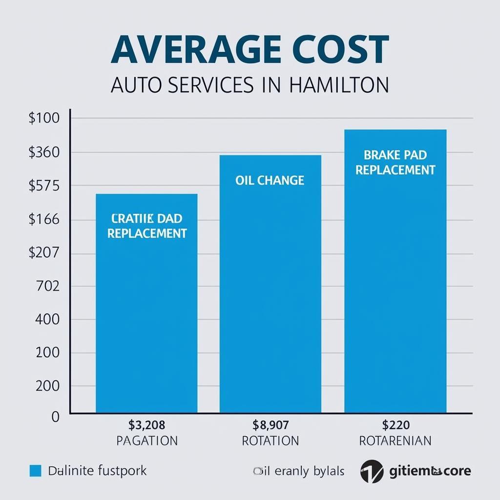 Graph comparing costs of different auto services in Hamilton