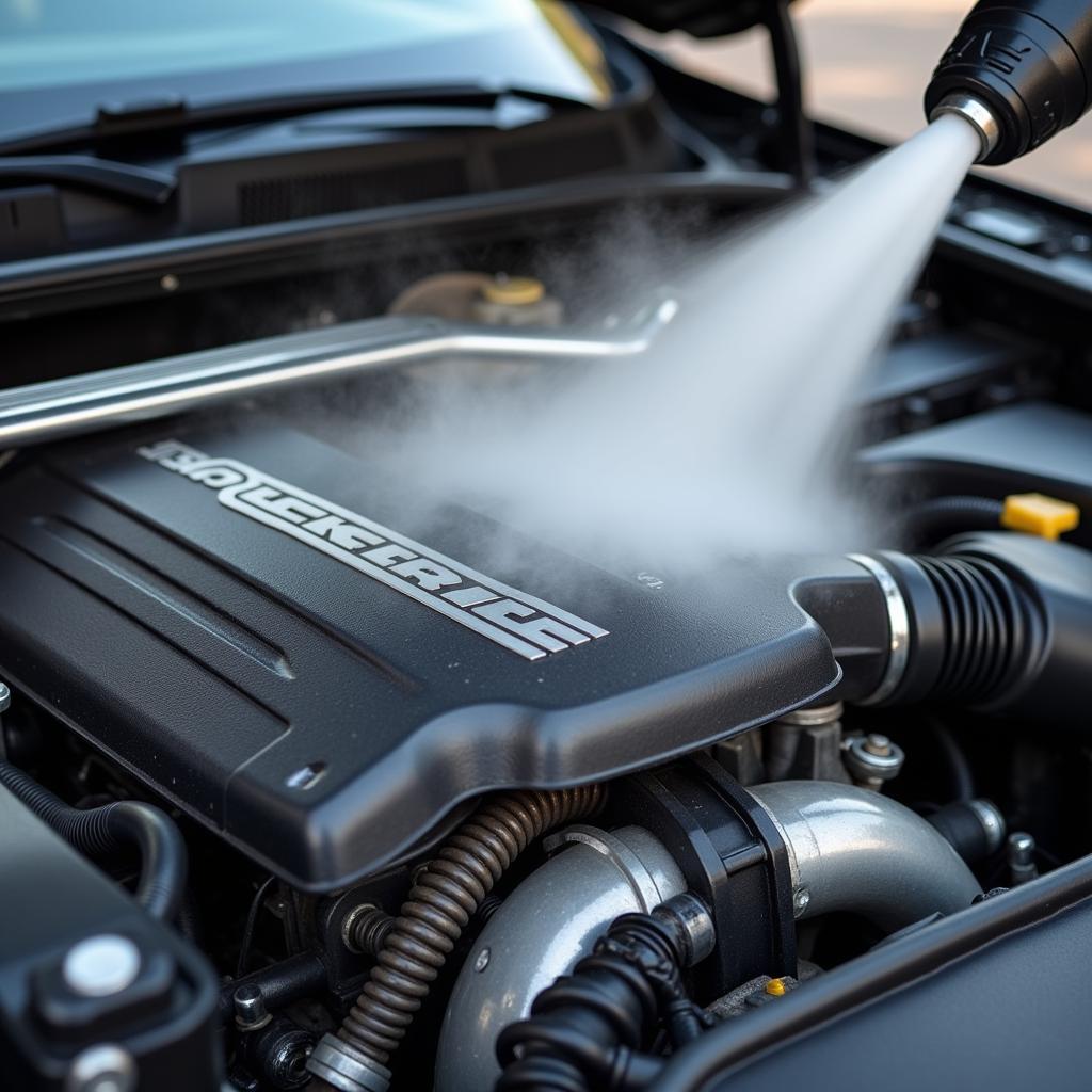 Auto Steam Cleaning Engine Bay