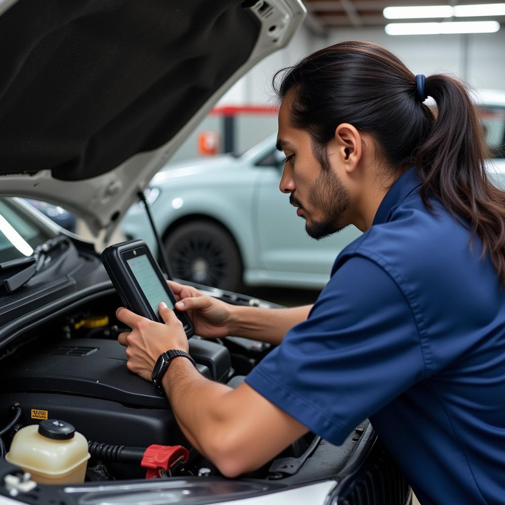 Mechanic Inspecting Car in Piliyandala