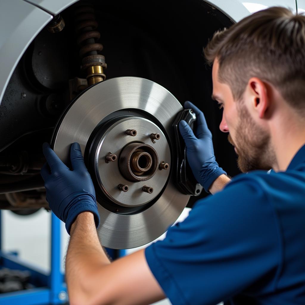 Brake Inspection During Auto Test Services