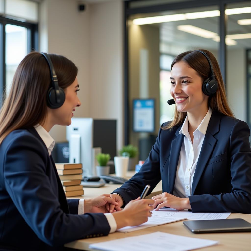 Auto Train Customer Service Representative Assisting a Customer