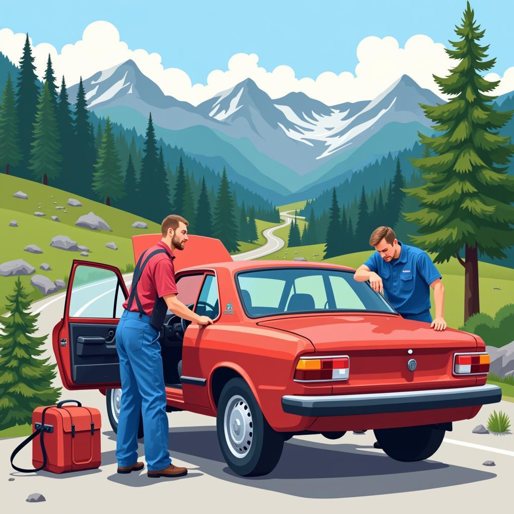 Car maintenance before Banff Jasper road trip