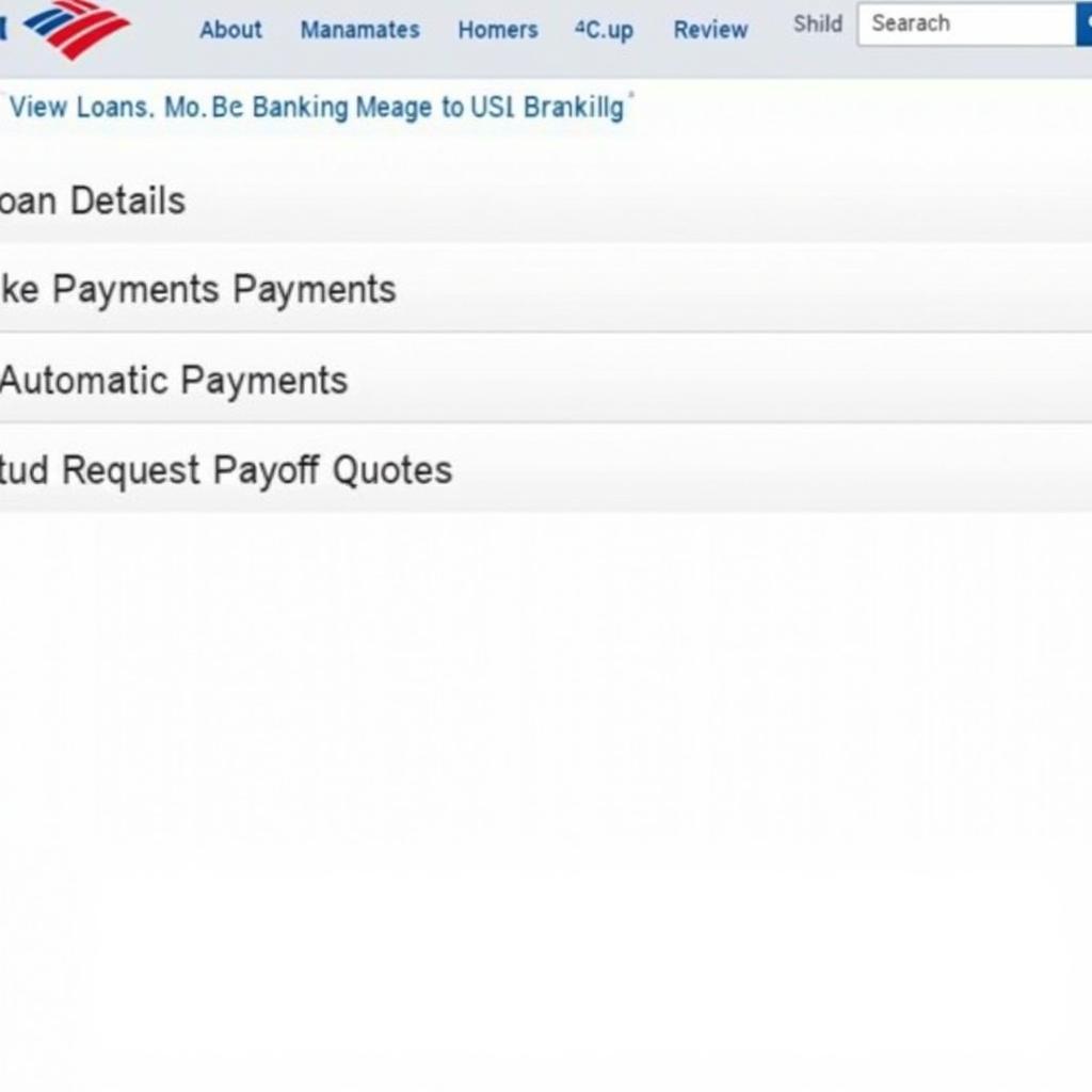 Bank of America Online Auto Loan Management Portal