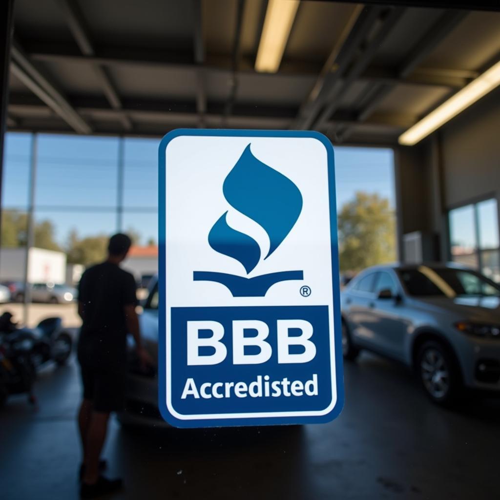 BBB Accredited Business Logo Displayed on a Shop Window