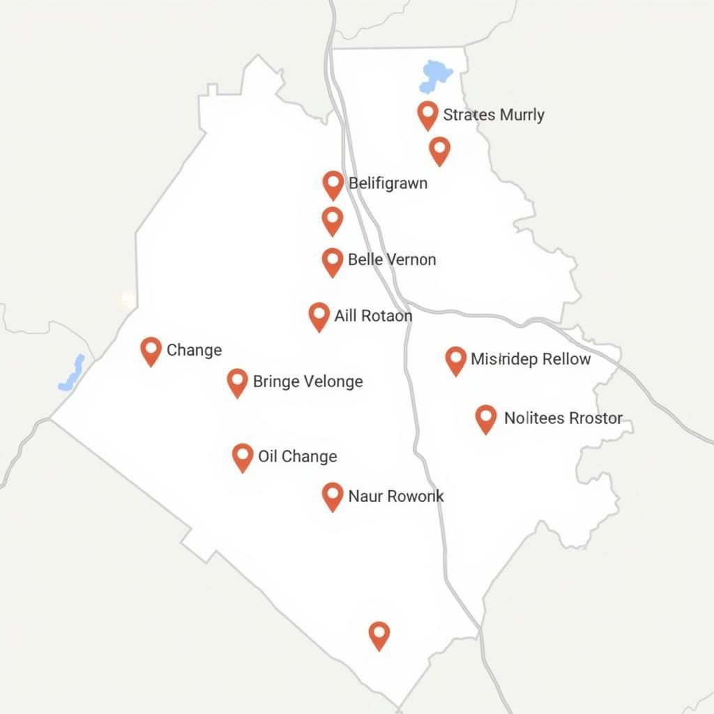 Belle Vernon Auto Service Map