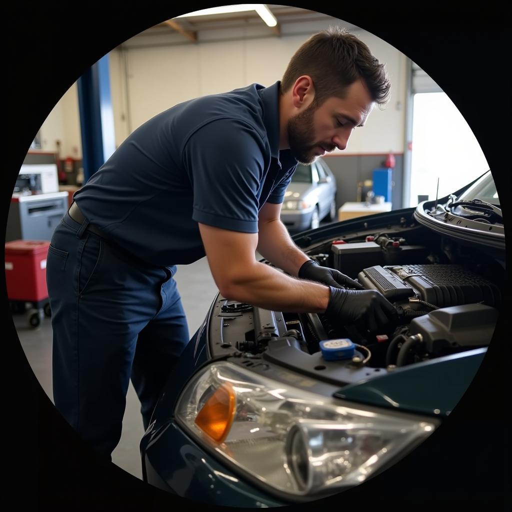 Technician Performing Maintenance at Blake's Auto Service