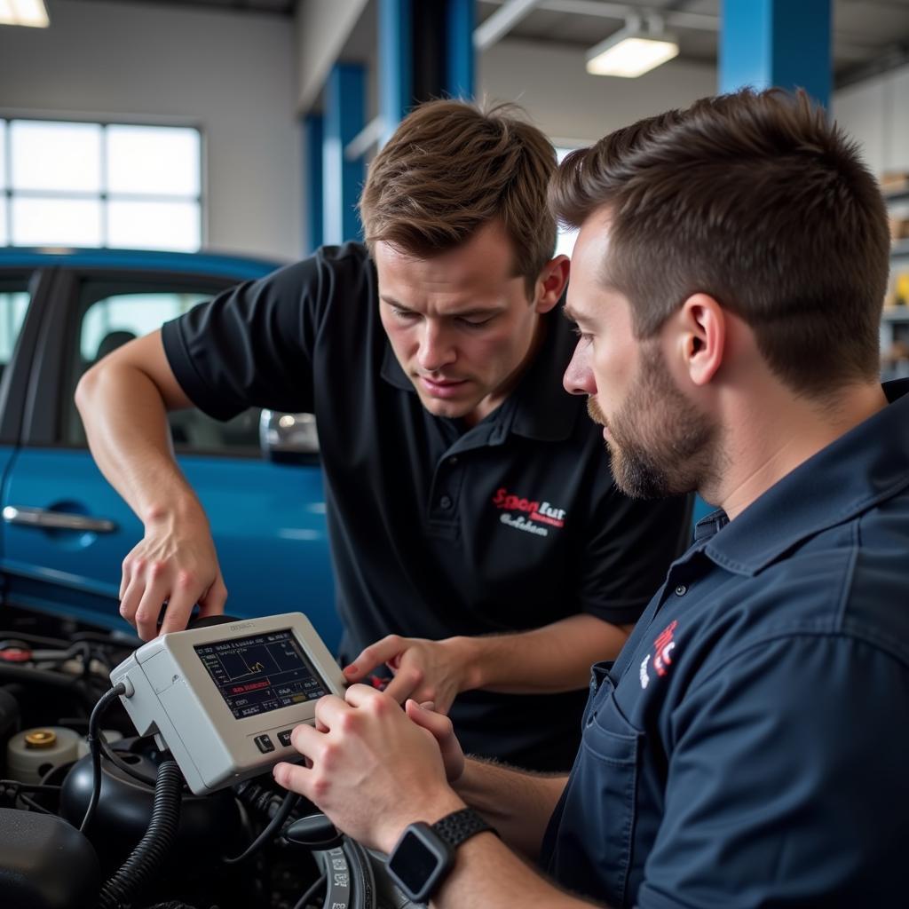 Experienced Auto Mechanic Performing Diagnostic Check in Blue Springs