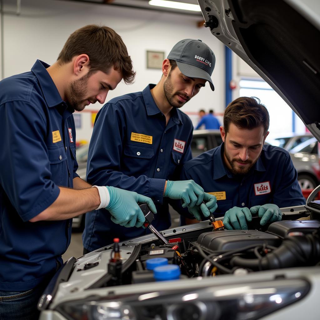 Bobby Likis Auto Service Team in Action