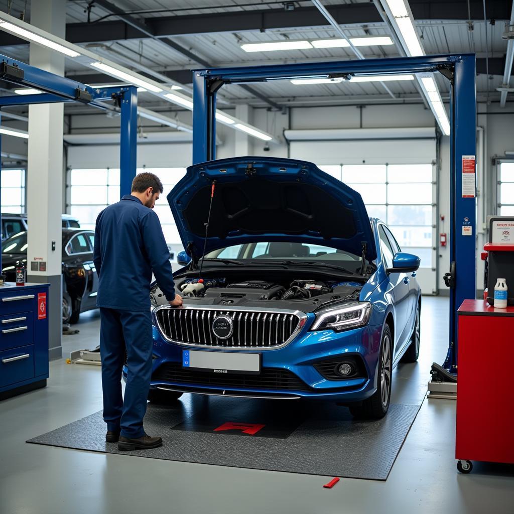 Bosch Car Service Center Performing Routine Maintenance