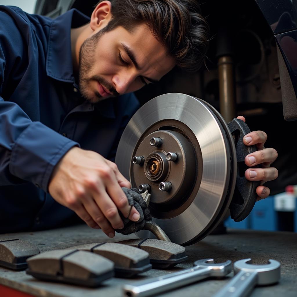 Brake inspection during a complete auto service