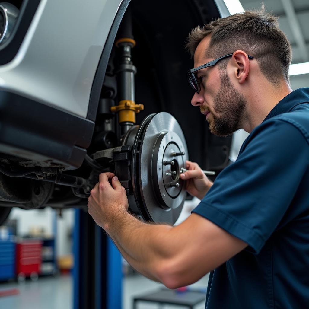 Brake Inspection at a Raleigh Auto Shop