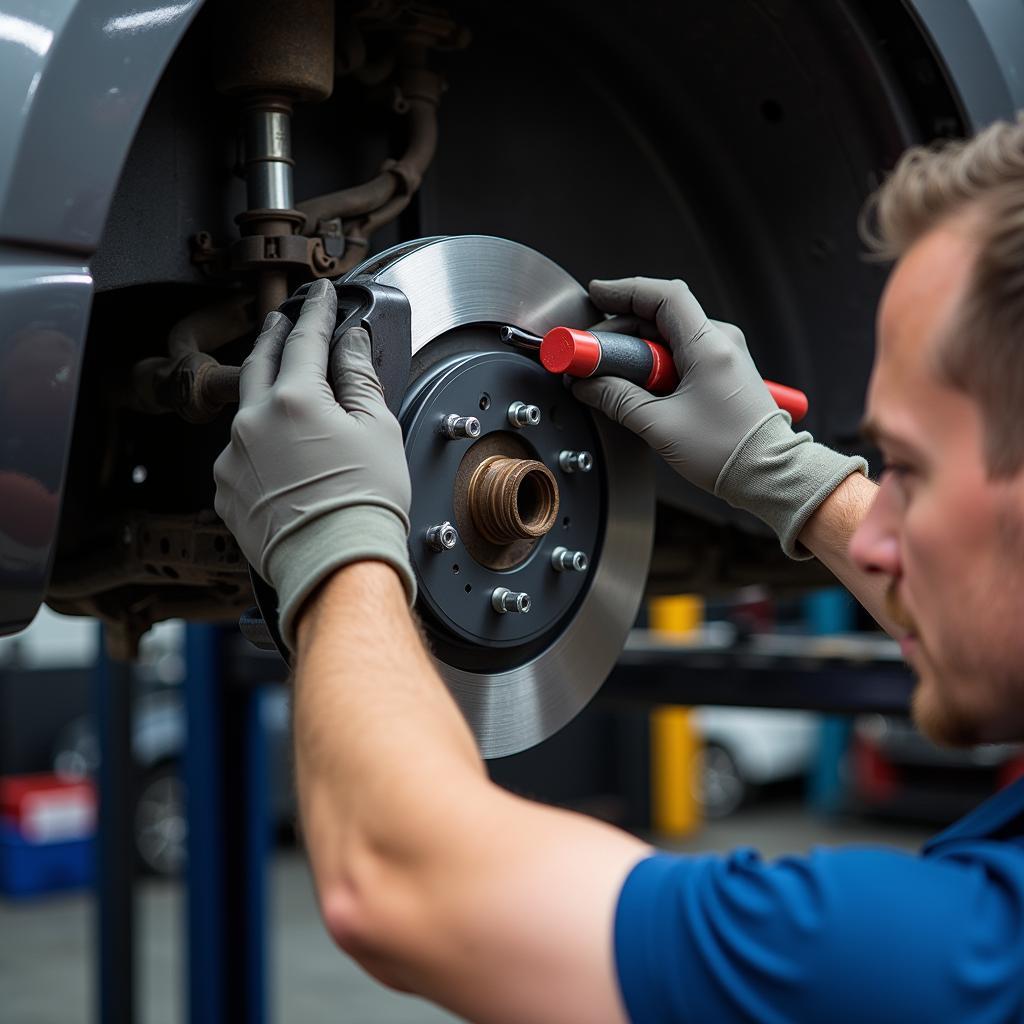 Brake Pad Inspection during 4b Auto Service