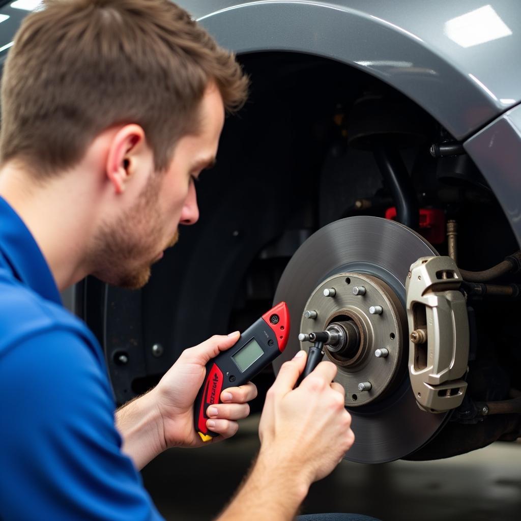 Brake system inspection during auto repair