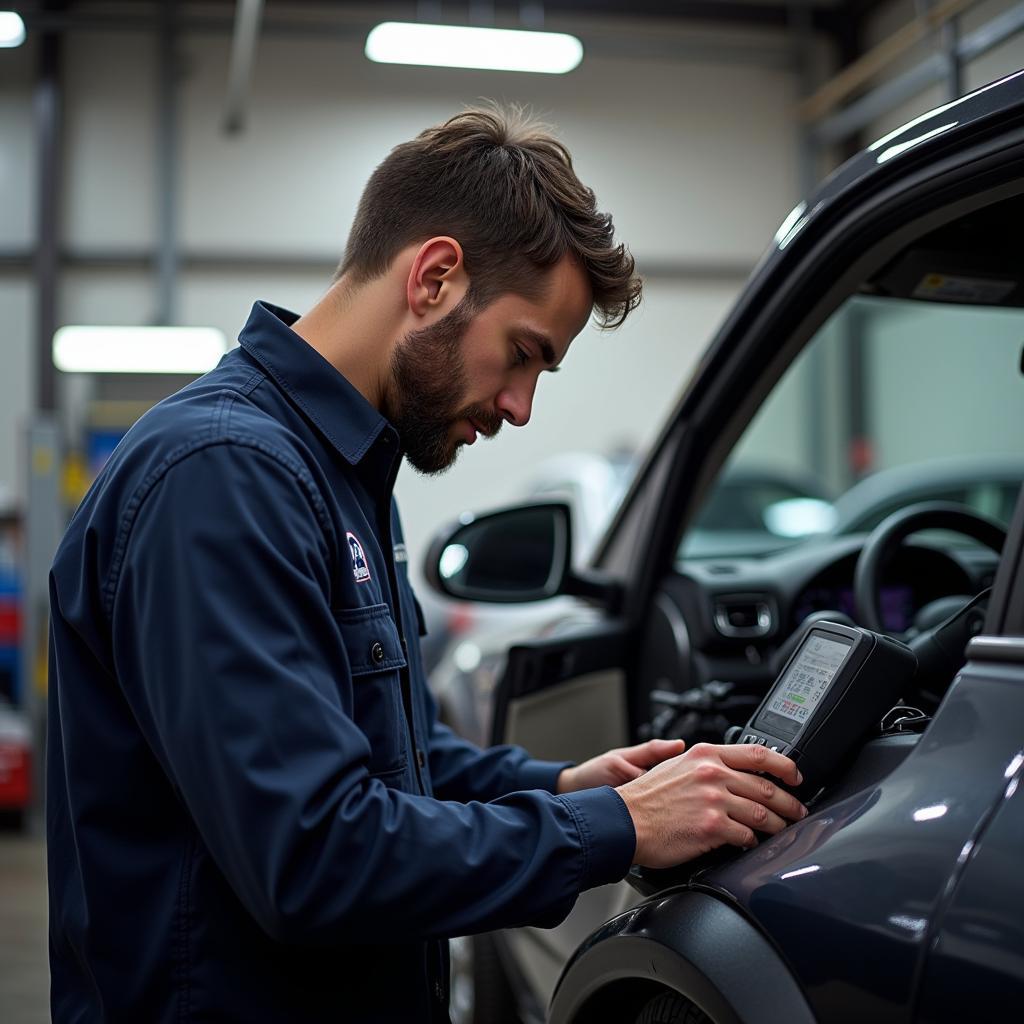 Experienced Technician Working on a Car at Brock's Auto Service Center