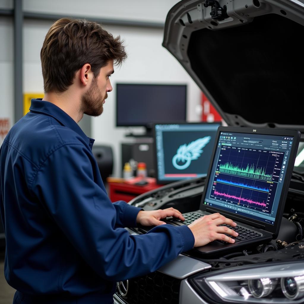 Auto Mechanic Performing Diagnostics in Brookings