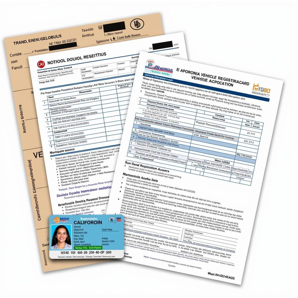 Example of California Vehicle Registration Documents