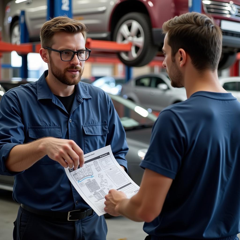 Customer Talking to a Mechanic in Canton NY