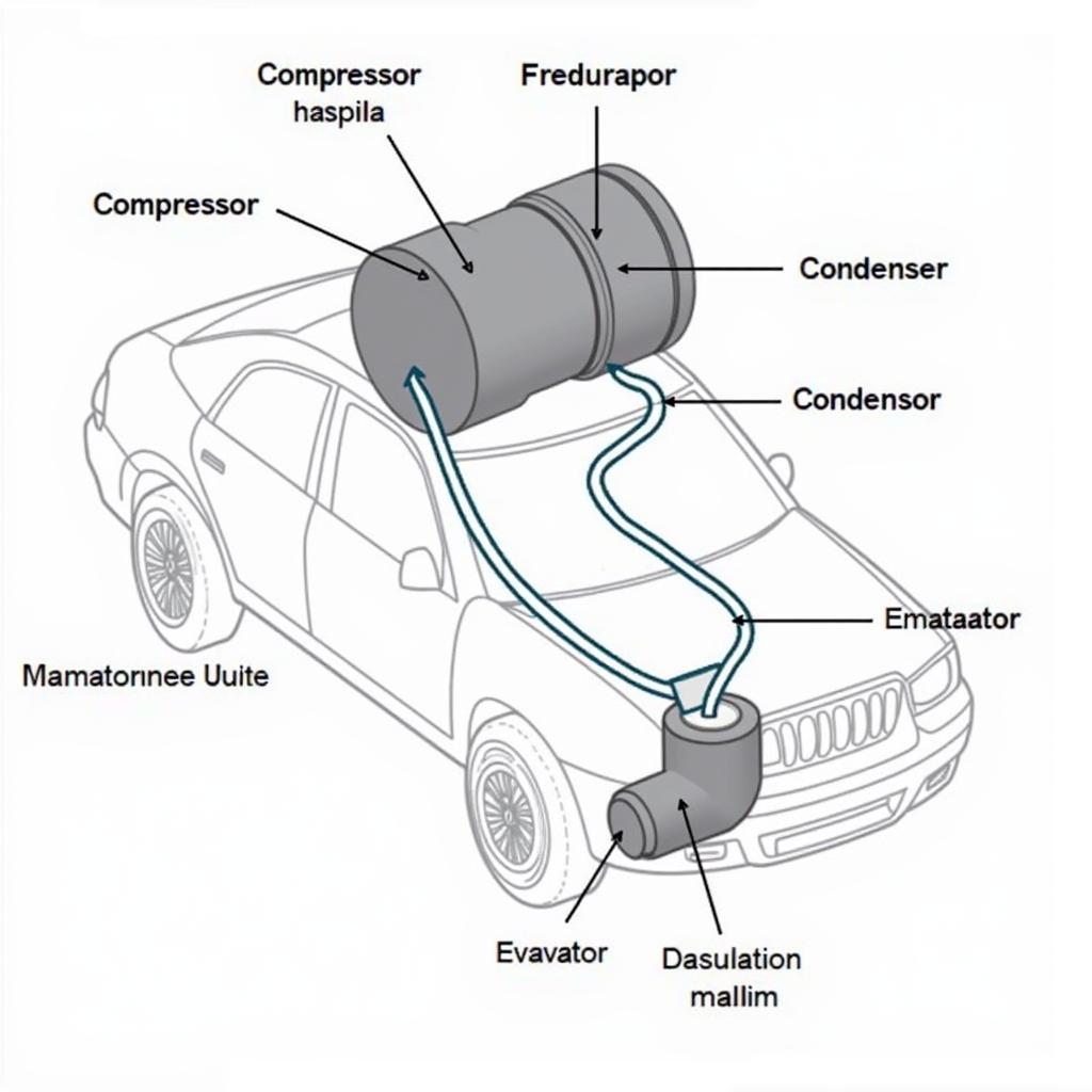 Car AC System Components Diagram