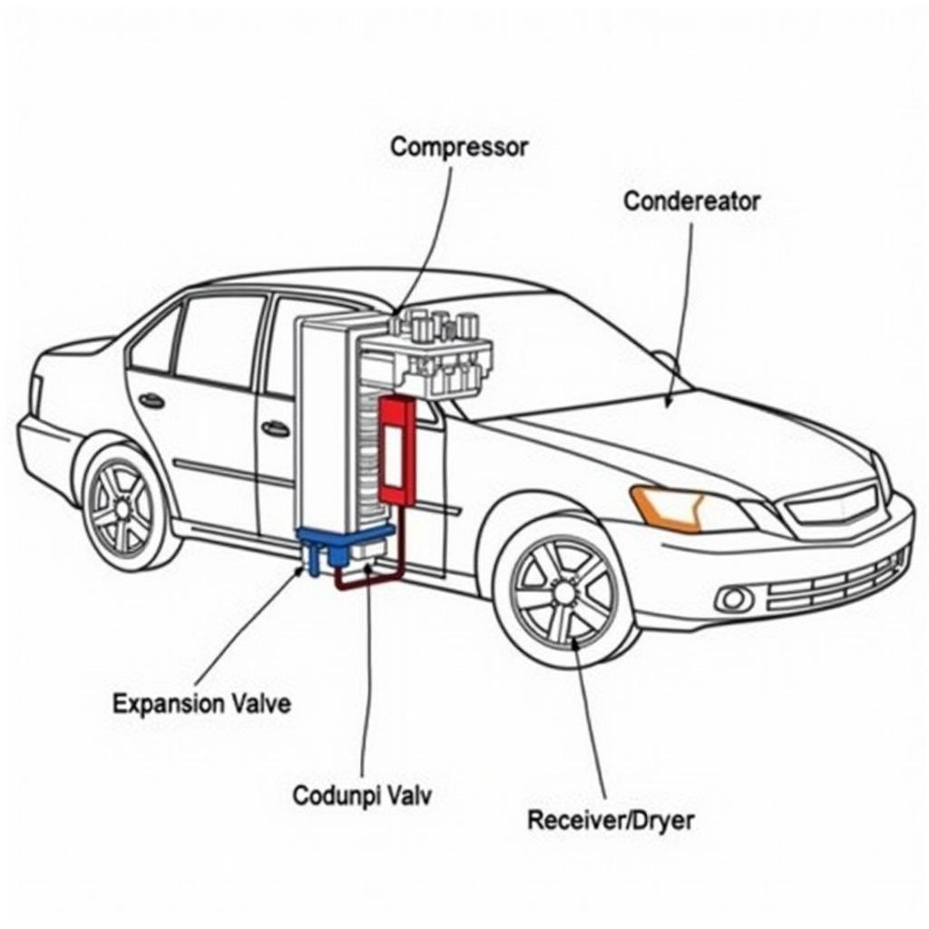 Car AC System Components Diagram