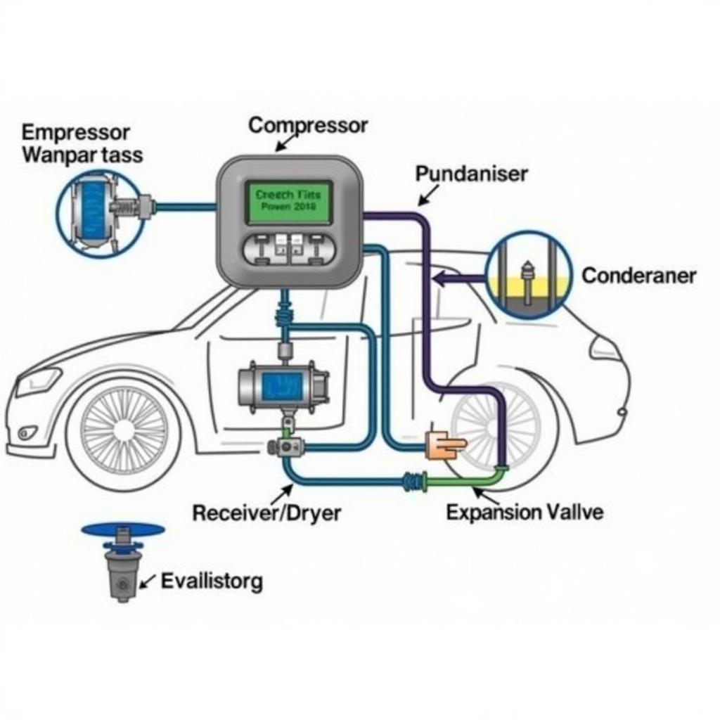 Car AC System Components Diagram