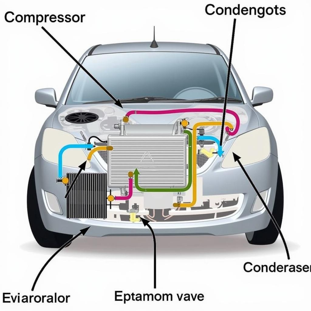 Car AC System Components Diagram