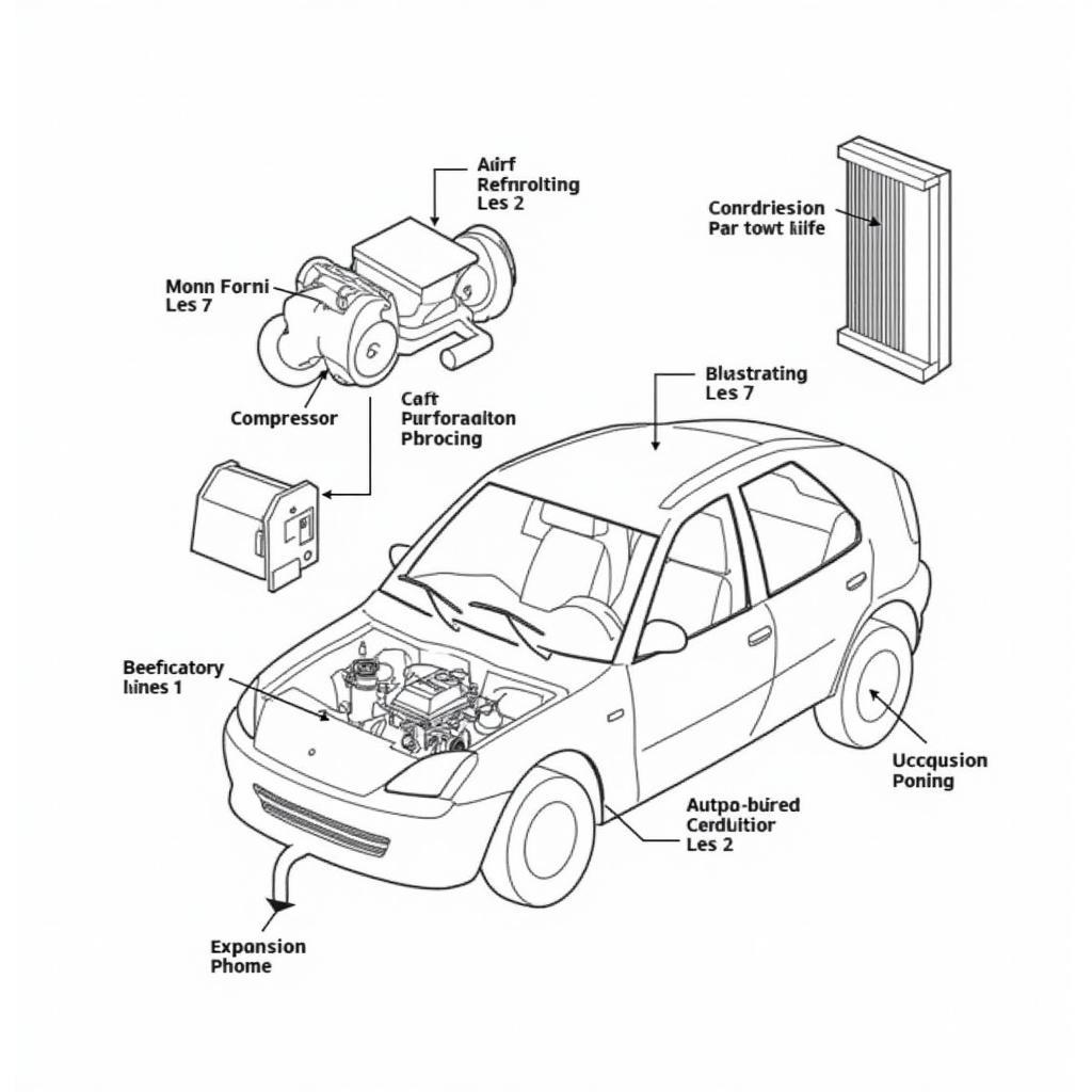 Diagram of Car AC System Components