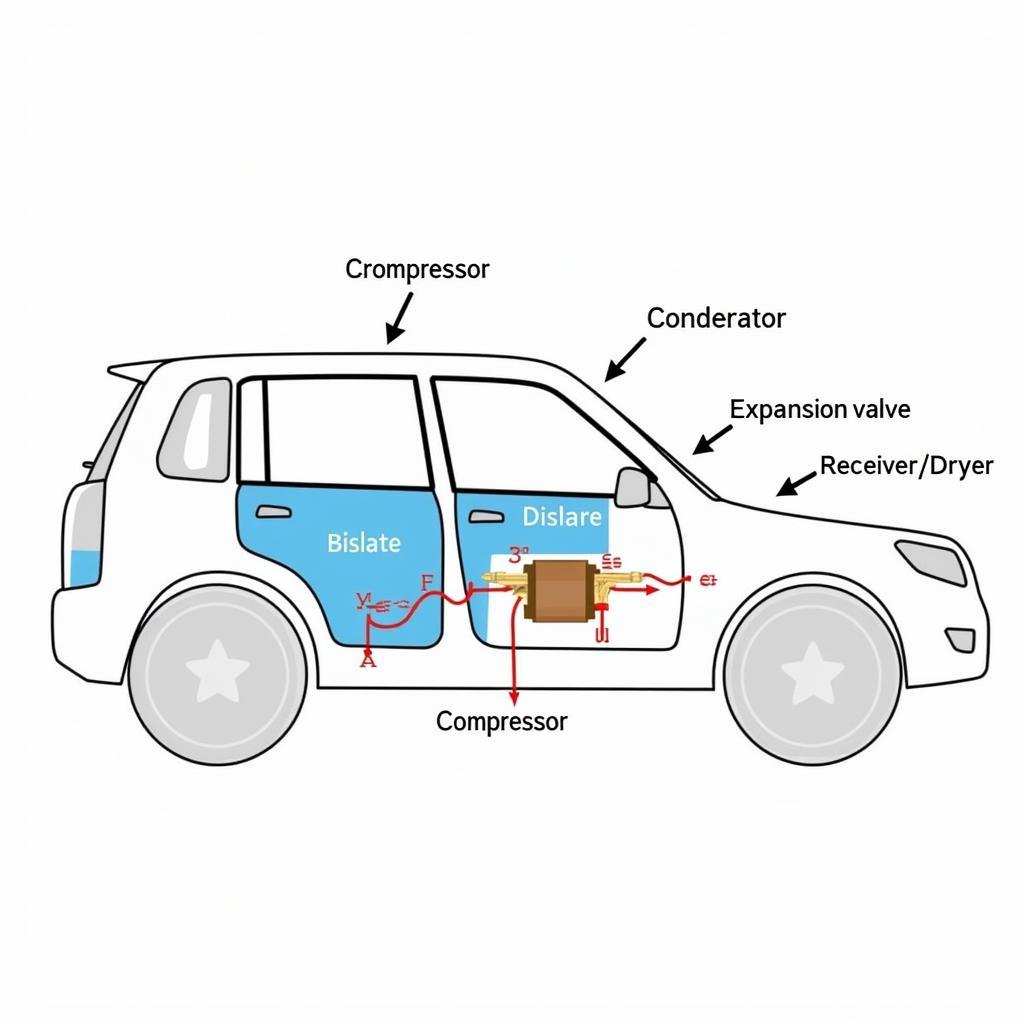 Car AC System Components Diagram