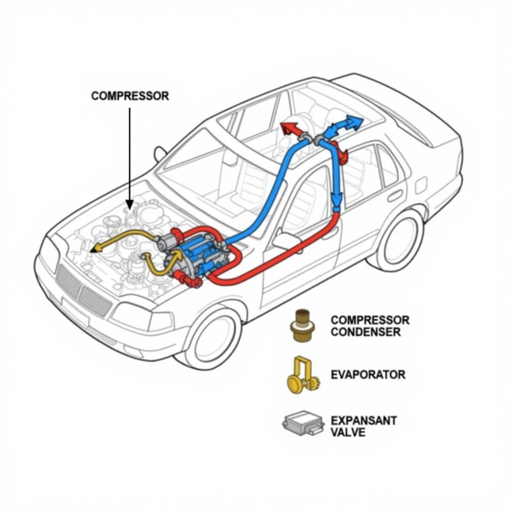 Car AC System Components Diagram