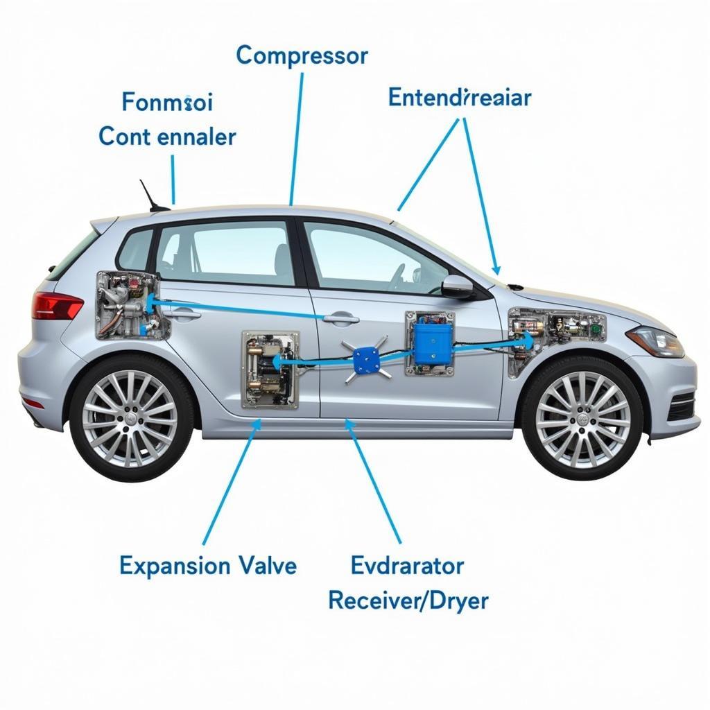 Car AC System Components Diagram