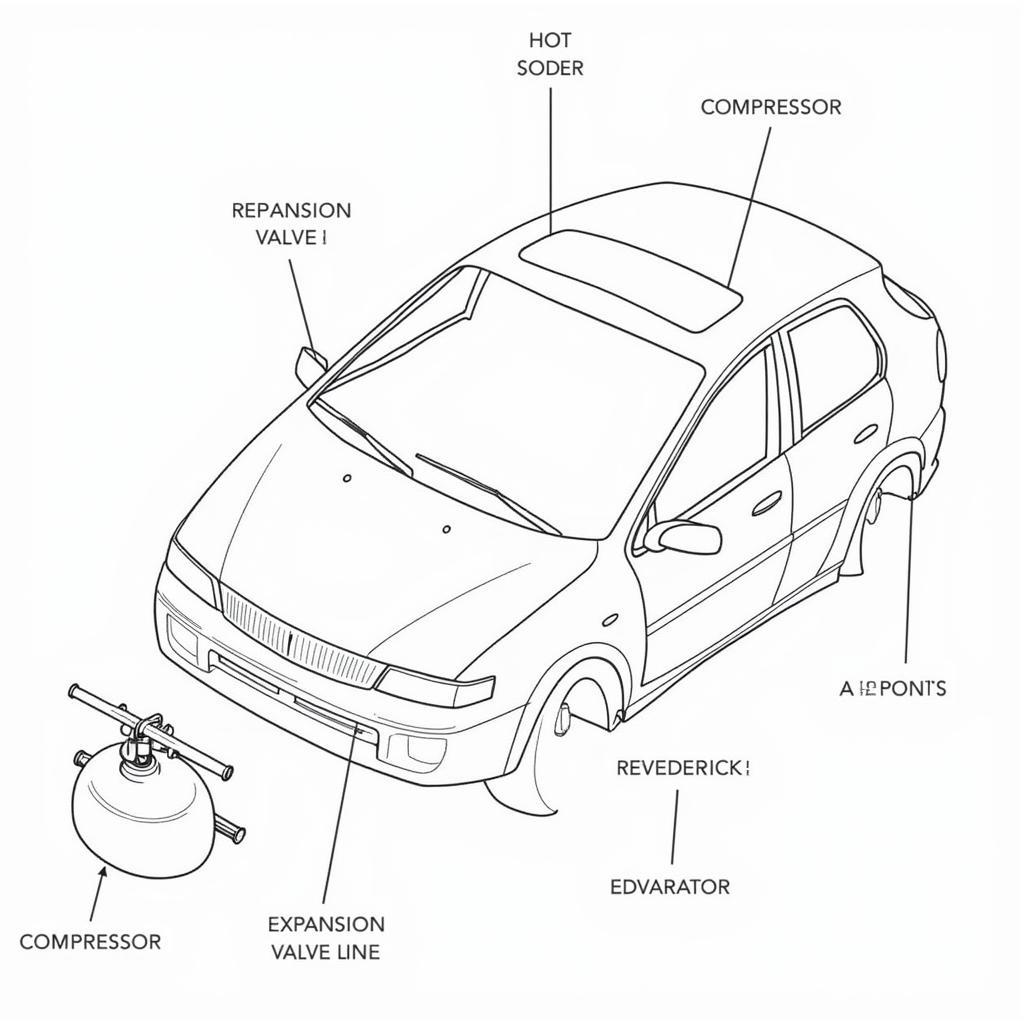 Car AC System Components Diagram