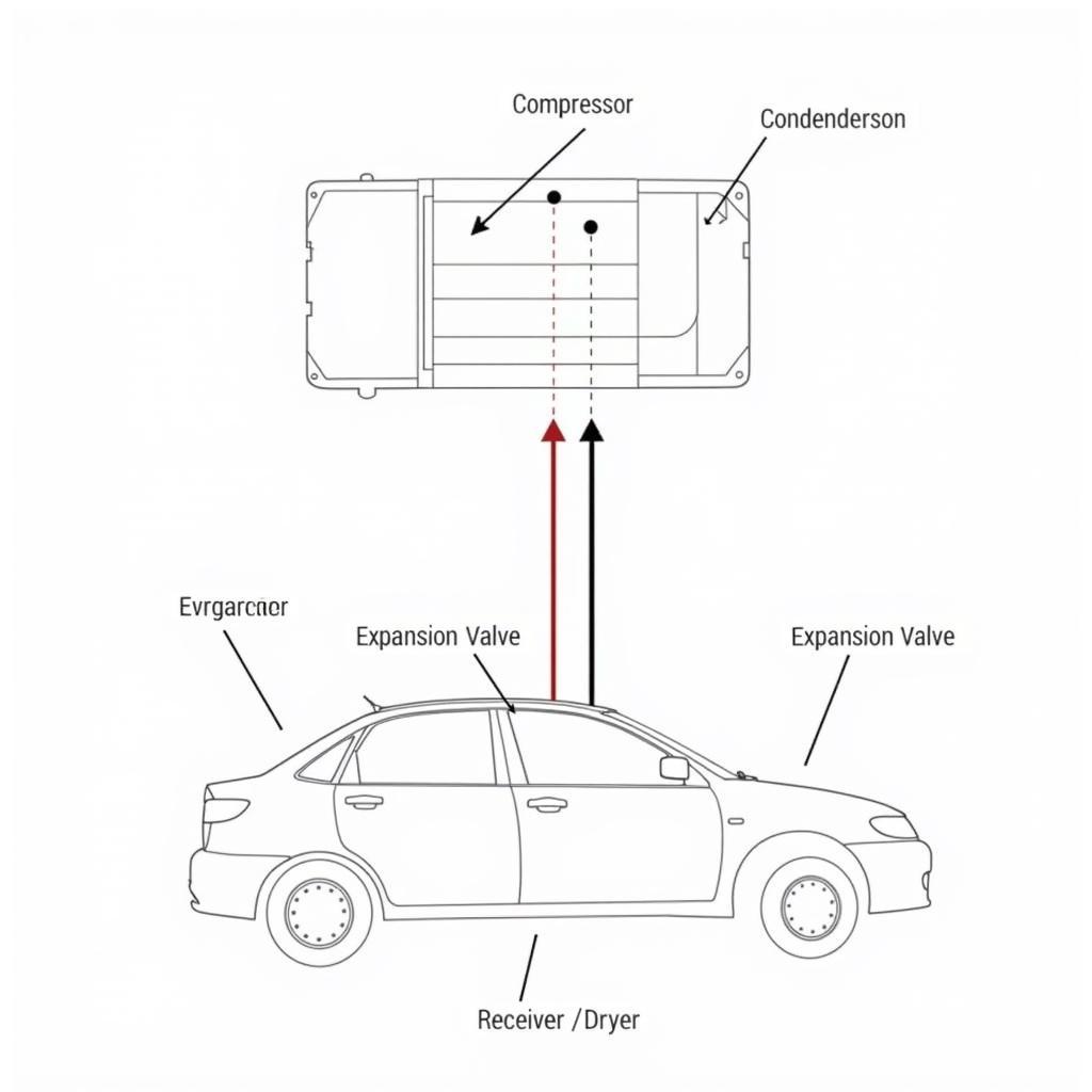 Diagram of Car AC System Components