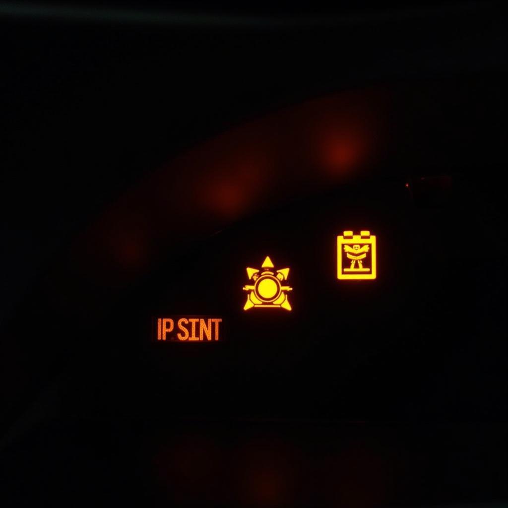 Dashboard warning lights illuminated