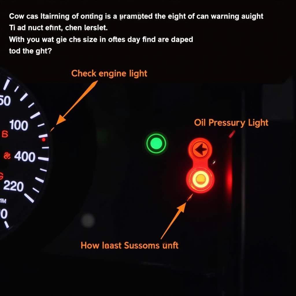 Car Dashboard Warning Lights Indicating Service Need