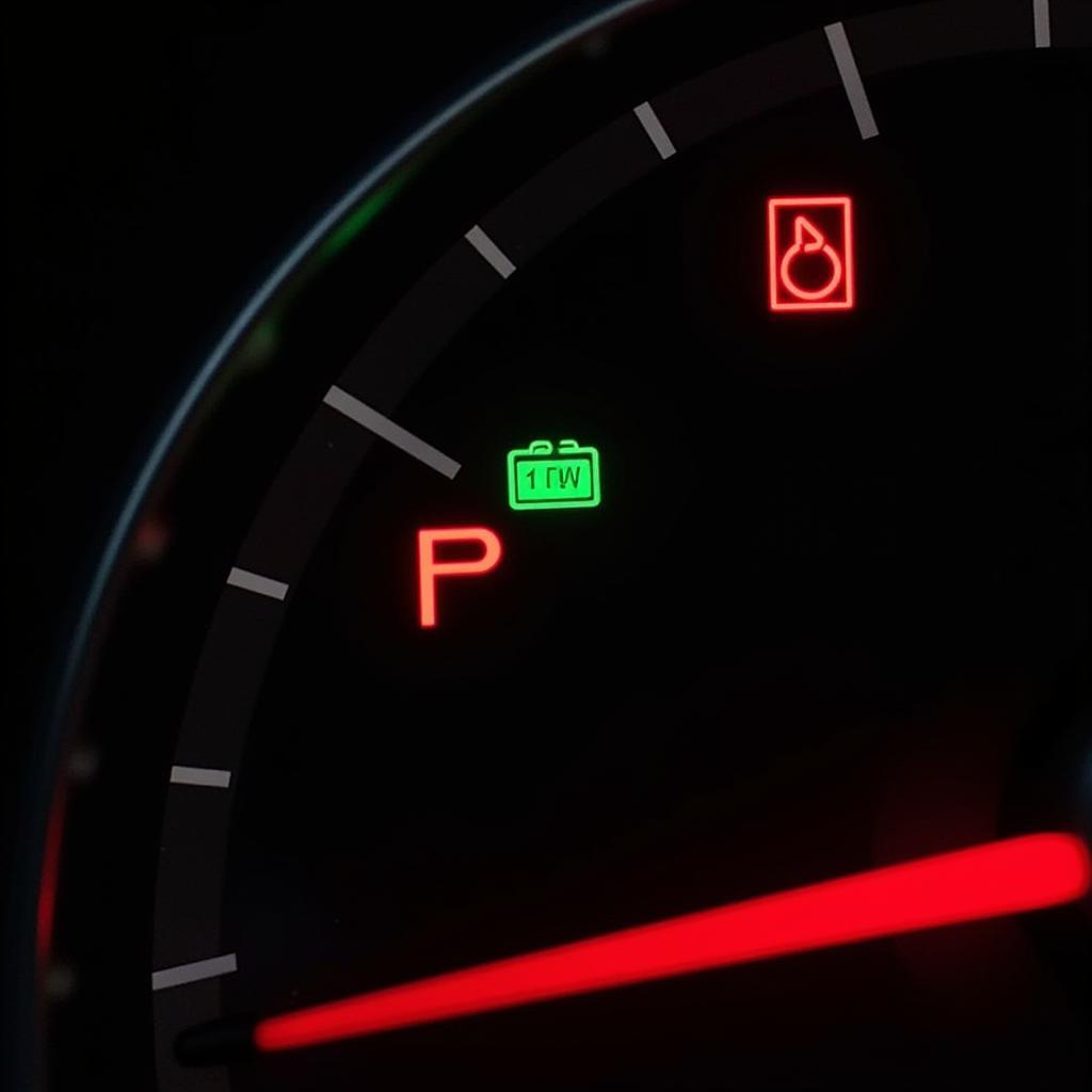 Car Dashboard Warning Lights Indicating Tune-Up Needed