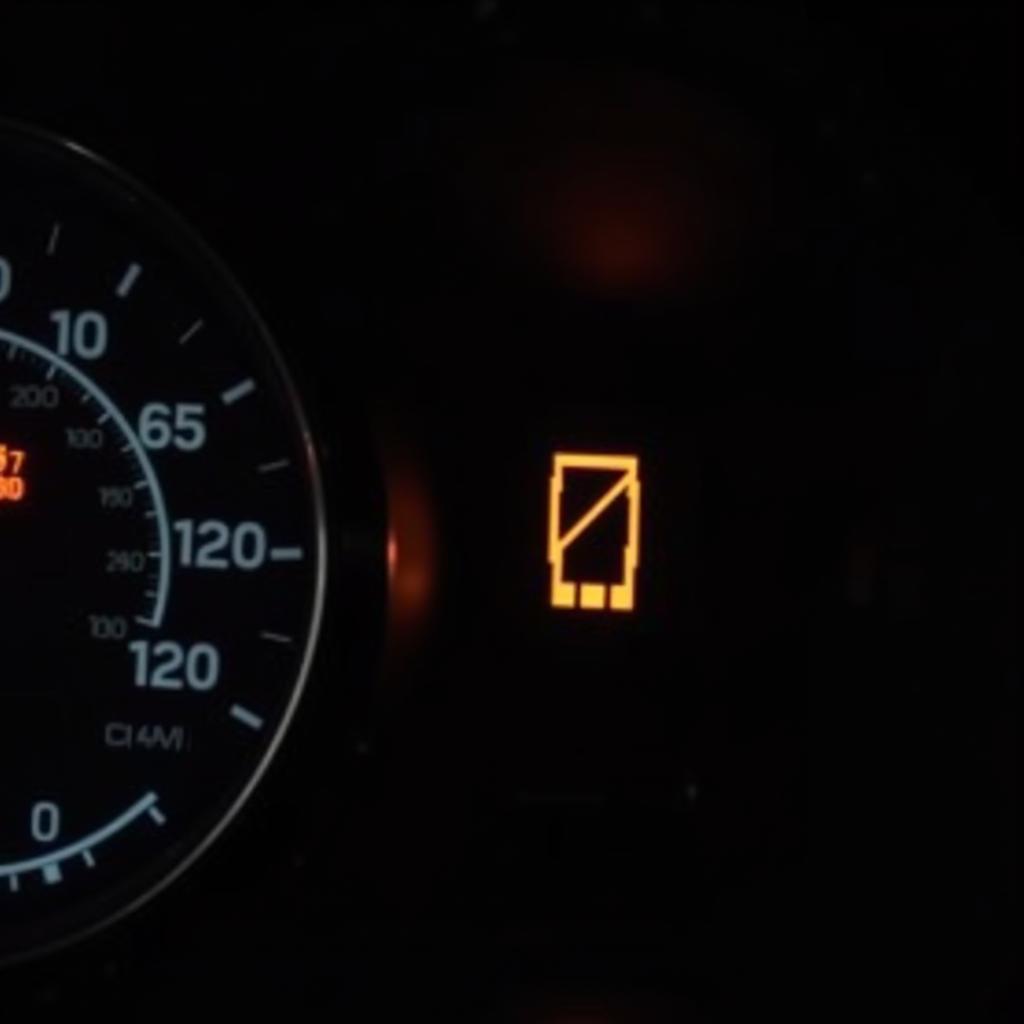 Car Dashboard with Check Engine Light On