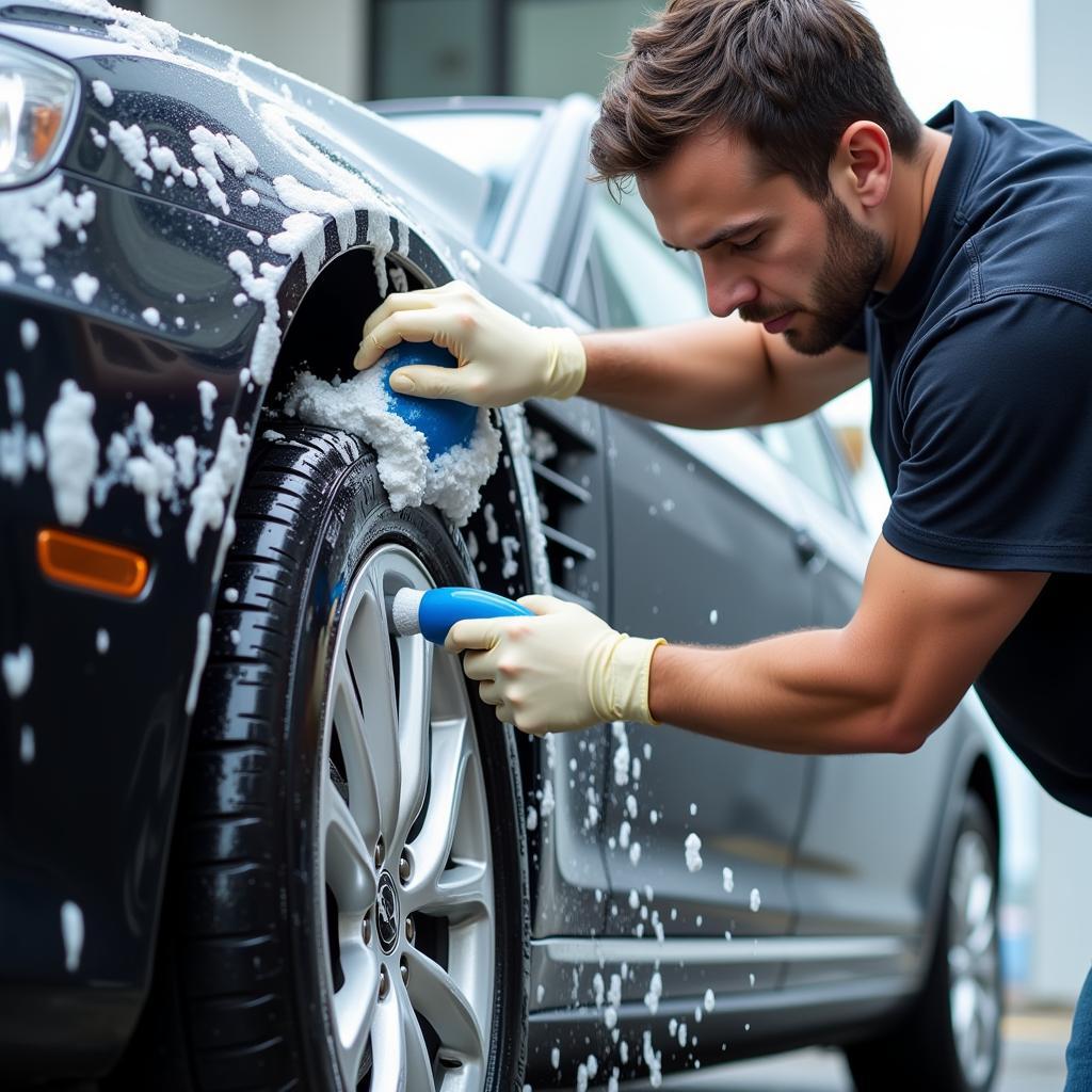 Professional car detailing exterior wash