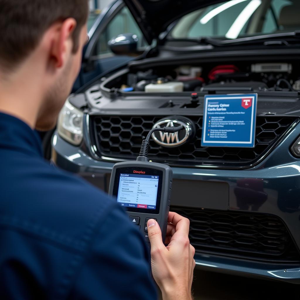 Technician Using a Diagnostic Scan Tool