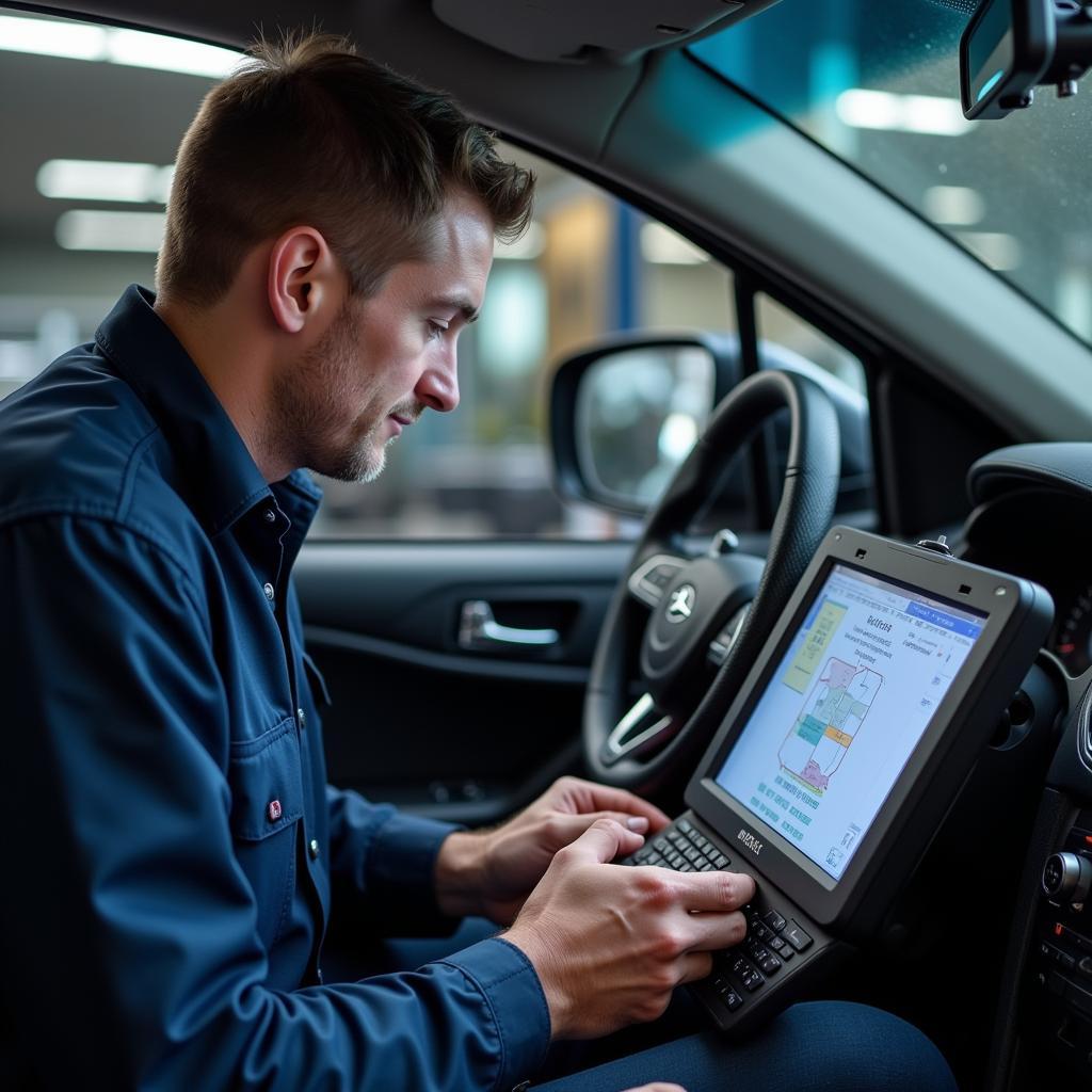 Modern Car Diagnostic Tools in an Arco Auto Care Service Center