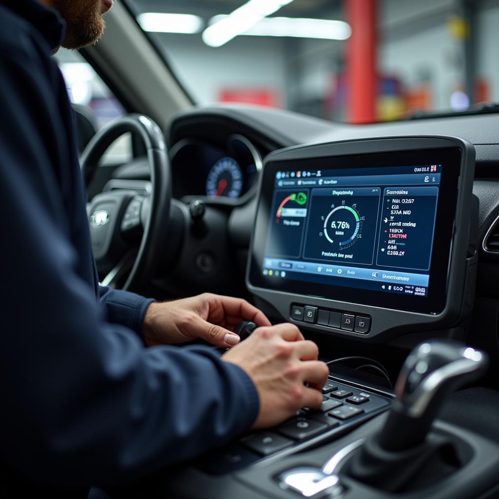 Mechanic Using Diagnostic Tools in Oberhausen