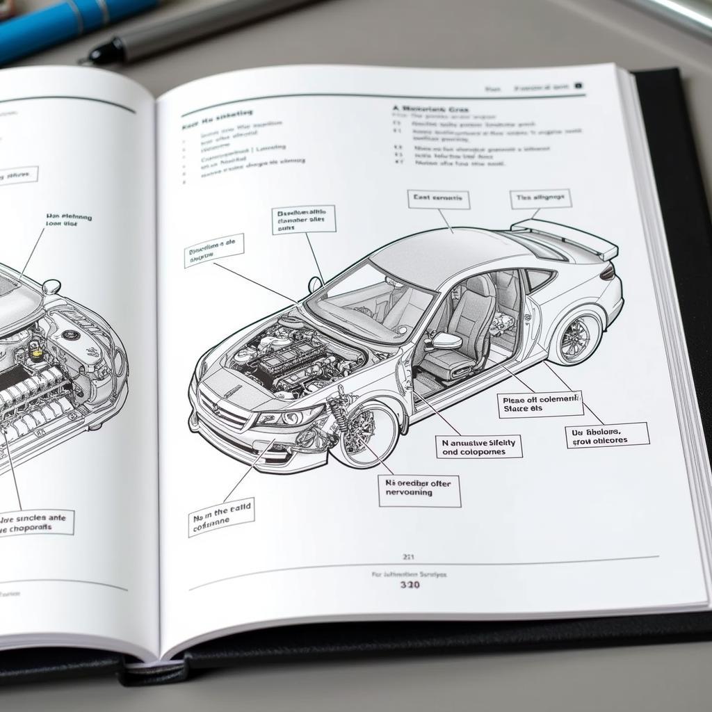 Detailed Car Engine Diagram in a Service Manual