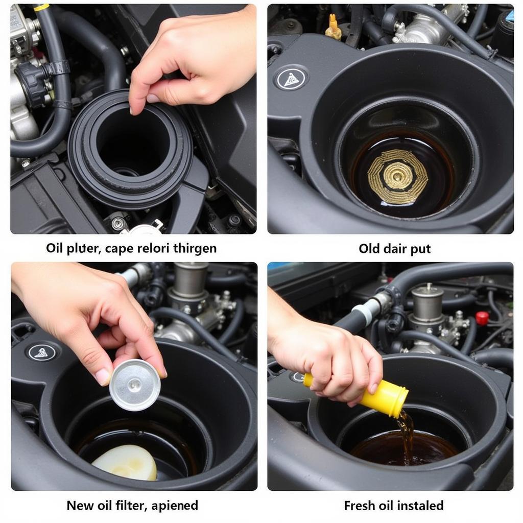 Car engine oil change process