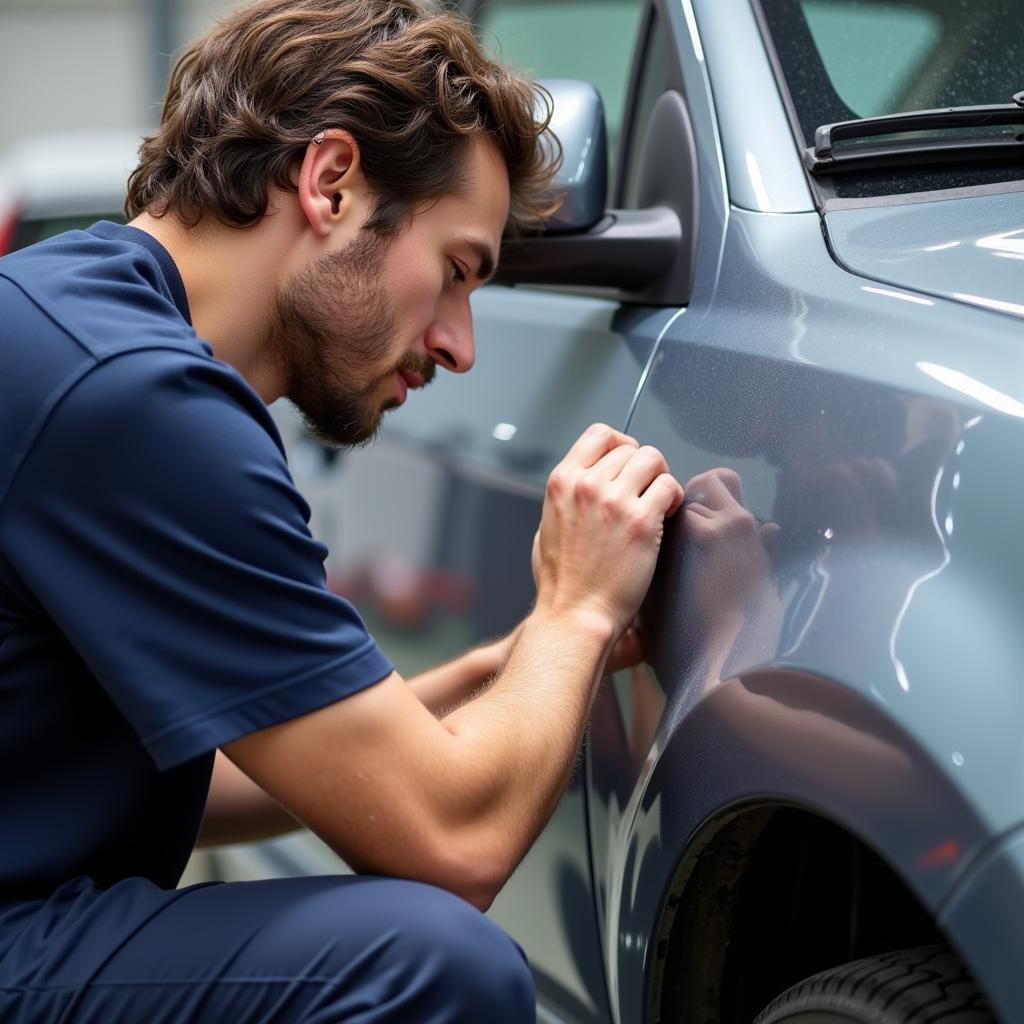 Inspecting a Car's Exterior for Damage