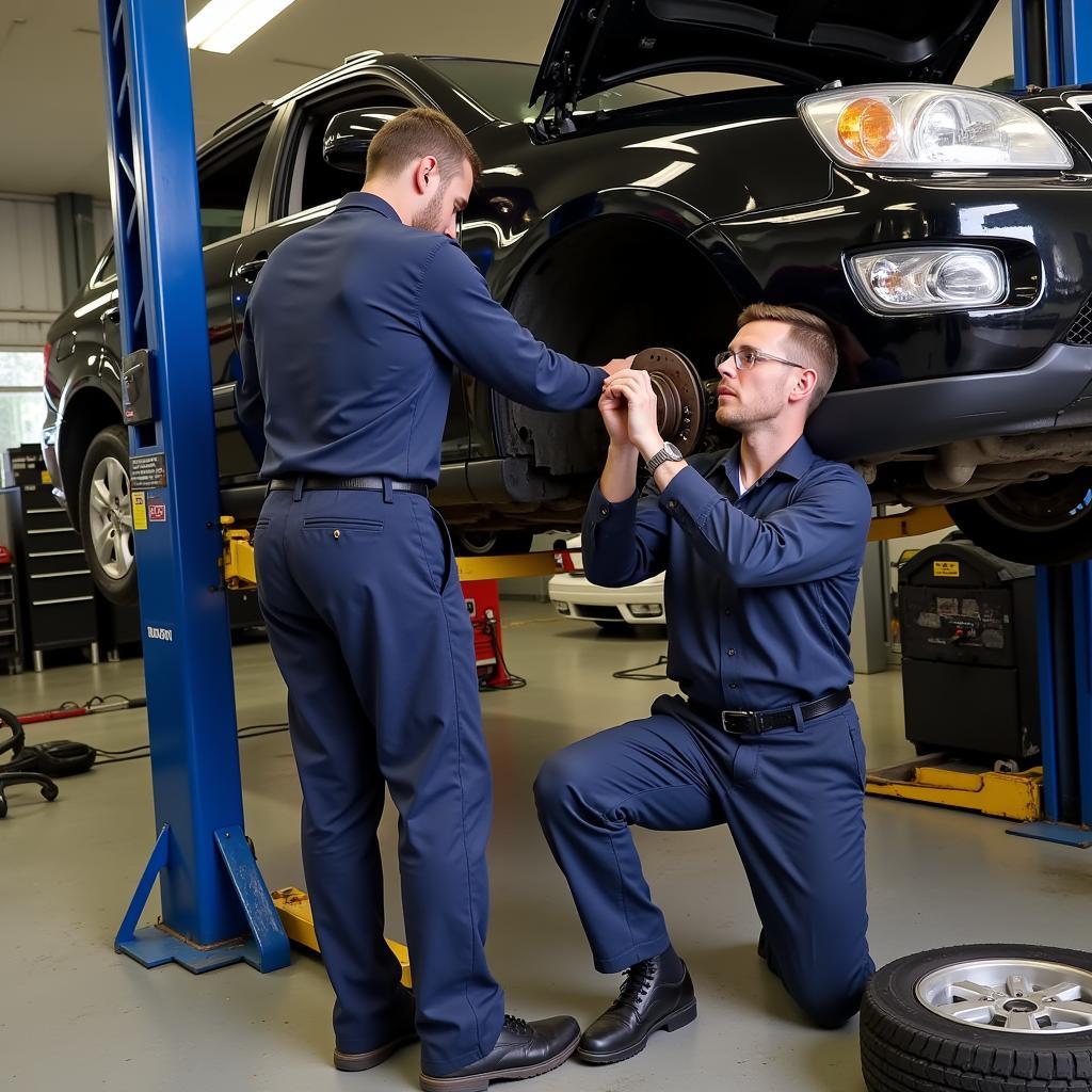 Car Getting WOF Inspection in Lower Hutt