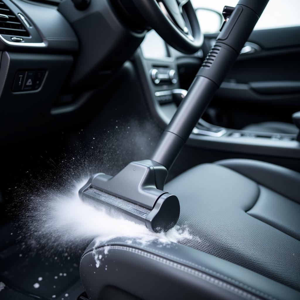 Car Interior Being Vacuumed at Detailing Shop