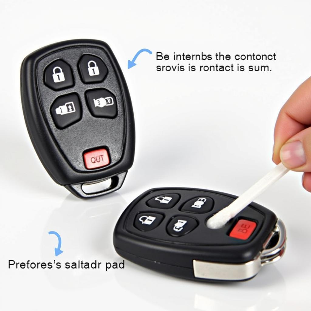 Cleaning the internal contacts of a car key remote